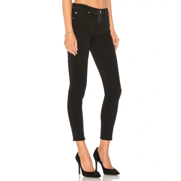 NWT Hudson Jeans Nico Mid-Rise Ankle Skinny Jeans Black 26x25